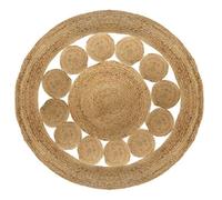 Tapis ajouré ""Esra"" en jute D120cm - Atmosphera createur d'interieur