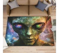 Tapis Alien 152,4 x 279,2 cm, ciel étoilé pour chambre de garçon, tapis décoratif à thème futur pour chambre à coucher, tapis antidérapant pour salle de jeux d'ordinateur, dortoir