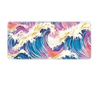 Tapis allongé de Souris Peint en esthétique Fantasy avec Bord brodé, Grande Base en Caoutchouc antidérapant pour PC Gamer, Bureau, Maison (80x30cm)