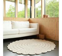Tapis chambre enfant crochet alma blanc Diam 160cm