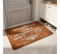 Tapis amusant : c'est mon espace joyeux ne le mesure pas, c'est ma place heureuse qui ne se renverse pas - Tapis de porte antidérapant - Tapis d'entrée amusant pour la maison - Cadeau de pendaison de