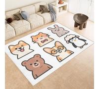 Tapis Animal 60x120 cm Texture Douce Cachemire Anti Dérapant Tapis Enfantin Amusant 3D Imprimé Motif Nettoyage Facile à l'Aspirateur ou en Machine Convient pour Salle de Bain Cuisine Entrée Carpet