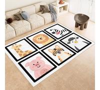 Tapis Animal 60x90 cm Texture Douce Cachemire Anti Dérapant Tapis Enfantin Amusant 3D Imprimé Motif Nettoyage Facile à l'Aspirateur ou en Machine Convient pour Salle de Bain Cuisine Entrée Carpet