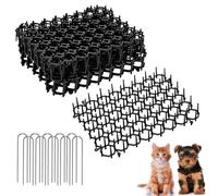 Tapis Anti Chat, Anti Chat avec Pointes, Barriere Anti Chat Exterieur, Tapis Répulsif Chat, Empêche Les Animaux de S'approcher de la Zone Que Vous Souhaitez Protéger, 6 Pièces, avec 10 Ancrage de Sol