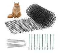 Tapis anti-chat avec piques pour chat - 200 x 28 cm - Tapis anti-griffe pour chat - Filet dissuasif avec 10 piquets en forme de U pour jardin, clôture
