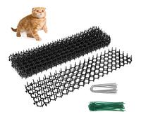 Tapis Anti Chat,pour Anti Chien pour Maison Clôture de Jardin Intérieur Extérieur,49x14cm,Tapis Répulsif avec Pointe Extérieur avec 12 Agrafes et 30 Serre-câbles (6 PCS)