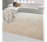 Teppich-Traum Tapis de Salon Chemin d'entrée Couloir antidérapant avec Un Design uni Doux en Beige 300 x 400 cm