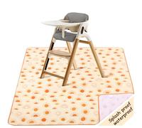 Tapis anti-éclaboussures 130 x 130 cm - Grand tapis de pique-nique imperméable - Pour chaise haute - Nappe de sol - Pique-nique (A)