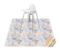 Tapis anti-éclaboussures pour chaise haute/loisirs créatifs, imperméable et antidérapant, lavable, 130 cm et nappe d'alimentation pour bébé (canard)