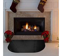 Tapis Anti Feu Devant Cheminee(80x50cm), Tapis Ignifuge Devant De Cheminee, Tapis de Cheminée Demi-Rond, Tapis De Protection Anti Feu pour Cheminée Poêle Barbecue, Tapis De Cheminée Anti Feu