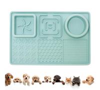 Tapis anti-fuite pour animaux de compagnie - Tapis anti-fuite pour chien - En silicone - Tapis de friandises pour chien - Avec plusieurs compartiments - Anti-fuite, vert, Voir description, Voir