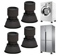 Tapis anti-vibrations réglables, Lot de 4 pieds anti-vibrations pour machine à laver, Amortisseurs lave linge, tapis en caoutchouc réglable, pour Machine à Laver, Sèche-linge