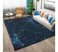 Tapis antidérapant 120 x 170 cm Runner à Poils Courts Galaxie Constellation pour Salon, Bleu Marine Tapis rectangulaire Doux pour Chambre - décoration Maison Runner Lavable Couloir