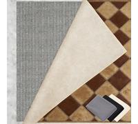 Tapis Antidérapant 125 x 270 cm Réutilisable et sans Odeur, Découpable, Lavable, Taille Personnalisable, Anti-Glissement Protection, PVC Tapis Anti pour Tous Types de Sols, Gris Brun