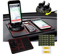 Tapis Antidérapant 4 en 1, Plateau Tableau Bord Voiture, Tapis Silicone Antidérapant à Rotation 360°