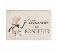 Douceur d'Intérieur, Tapis Rectangle (40 x 60 cm) Happiness Naturel, Imprimé Digital