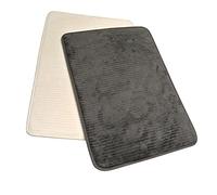 Tapis Antidérapant à Mémoire de Forme - Idéal Comme Sortie de Bain ou Descente de Lit - Épais, Doux et Absorbant - Sèche Rapidement - 60 x 45cm - Gris Anthracite - Secure Soft