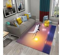 Tapis Antidérapant À Motif 3D Avion Vol Aérien Antidérapant - pour Salon, Salle À Manger, Chambre À Coucher 160 X 230 Cm - Résistant Aux Taches, Polyester, Facile À Nettoyer -9Q1Y1A1I0V