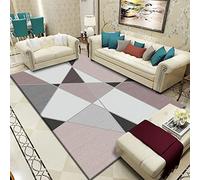 Tapis antidérapant à poils longs pour salon et chambre à coucher, motif patchwork géométrique, moderne, idéal pour entrée, couloir et bureau