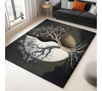 Tapis Antidérapant Arbre de Vie Yin Yang Moelleux Premium - Tapis Ultra Doux Lavable pour Salon Chambre à Coucher Enfant Décoration D'intérieur 80 cm x 150 cm, Multicolore