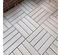 Tapis Antidérapant avec Trous de Drainage Carrelage Douche Emboîtable avec Surface Antidérapante pour Salles de Douche, Toilettes, Jardins Extérieurs(Gray White,30x30x2cm-6pcs)