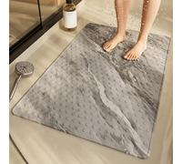 Tapis Antidérapant Baignoire 40X60Cm Gris Clair Tapis De Bain Antidérapant Ventouses Puissantes,Résistant Aux Moisissures & Lavable en Machine, Sécurisé pour Enfants & Seniors
