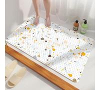 Tapis Antidérapant Baignoire 40X60Cm Jaune Bleu Tapis De Bain Antidérapant Ventouses Puissantes,Résistant Aux Moisissures & Lavable en Machine, Sécurisé pour Enfants & Seniors