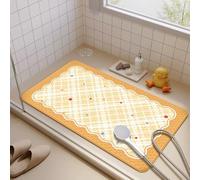 Tapis Antidérapant Baignoire 40X60Cm Orange Et Blanc Tapis De Bain Antidérapant Ventouses Puissantes,Résistant Aux Moisissures & Lavable en Machine, Sécurisé pour Enfants & Seniors