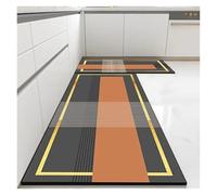 Tapis antidérapant de Cuisine PVC Kitchen Carpet Non-Slip Oil-Proof Rug Waterproof Leather Floor Mat Modern Long Strip Carpets pour Cuisine(Color05,120x160cm)