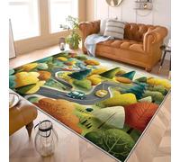 Tapis Antidérapant Doux à Poils Courts 60x90 cm ForêT de Dessins AniméS Confort Moelleux Lavable en Machine Vert Tapis Idéal pour Salon Chambre Chambre d'enfants