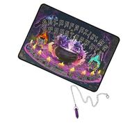 Tapis antidérapant durable avec symboles mystiques en caoutchouc épais pour le travail énergétique et la méditation, oracles de lecture, tapis antidérapant