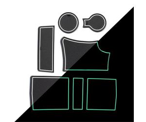 Tapis Antidérapant en Caoutchouc pour Portière De Voiture, pour Console Centrale, pour Peugeot 208 E-208 2019-2024(Wit)