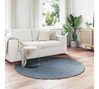 vidaXL Tapis Olite Fourrure synthétique de lapin polyester antidérapant Noir Ø 200 cm