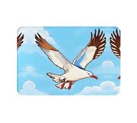 Tapis antidérapant en flanelle Motif mouettes volantes 40,6 x 61 cm pour entrée, salle de bain, cuisine et espaces intérieurs