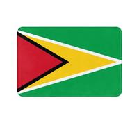 Tapis antidérapant en flanelle pour entrée, salle de bain, cuisine et intérieur Motif drapeau de la Guyane 40,6 x 61 cm