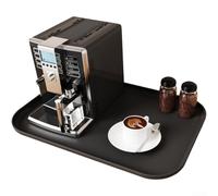 Tapis antidérapant en silicone résistant à la chaleur pour machine à café, plateau d'égouttement à bord surélevé pour protéger les comptoirs, passe au lave-vaisselle, accessoire de cuisine (noir)