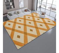 Tapis Antidérapant Illustration Géométrique en Forme De Losange Imprimé en 90 x 150 cm Paillasson Intérieur - Doux Et Lavable - Antitache Ne Perd Pas Ses Poils - Facile À Nettoyer, Tanné