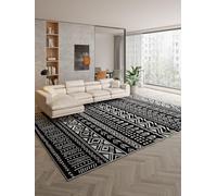 Tapis antidérapant lavable - 150 x 180 cm - Motif géométrique ethnique pour salon, chambre à coucher, cuisine et bureau