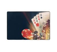 Tapis antidérapant lavable pour salon, chambre à coucher, salon - Tapis antidérapant lavable pour chambre à coucher, salon - 72,4 x 99,1 cm - Motif jetons de poker de casino - 152,4 x 99,1 cm