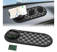 Tapis antidérapant multifonction pour voiture - Support de téléphone rotatif antidérapant avec numéro de stationnement temporaire - Tapis adhésif universel pour tableau de bord - Noir