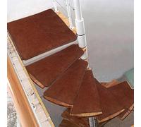Tapis antidérapant pour escaliers en colimaçon - protection pour marches en polypropylène, facile à installer, confort et sécurité pour personnes âgées et enfants (T-café, 60 x 33 - 12 left)