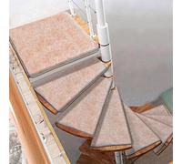 Tapis antidérapant pour escaliers en colimaçon - protection pour marches en polypropylène, facile à installer, confort et sécurité pour les personnes âgées et les enfants (T-beige,80 x 33 - 12 left)