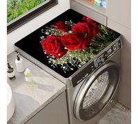 Tapis Antidérapant Pour Laveuse Ou Sécheuse Motif Floral De Roses Mat Antidérapant En Silicone à Séchage Rapide Ou Sèche-Linge Pour La Maison La Buanderie La Cuisine Microwave (Color 3,40x50cm)