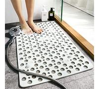 Mentalism Tapis antidérapant pour salle de bain - Imperméable et anti-chute - Tapis creux - Pour salle de bain, salle de douche, toilettes, salle de bain (blanc, 60 x 90 cm)
