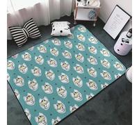 Tapis antidérapant pour salon, chambre à coucher, motif lunettes amusantes husky, tapis doux lavable 91 x 152 cm, tapis d'intérieur mignon et drôle, décoration de chambre à coucher, esthétique