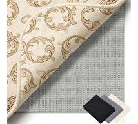 Tapis Antidérapant pour Tapi 110 x 122 cm Réutilisable et sans Odeur, Découpable, Lavable, Taille Personnalisable, Moquette Anti Glisse Découpable pour Tous Types de Sols, Gris Brun