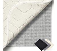 Tapis Antidérapant pour Tapi 110 x 122 cm Réutilisable et sans Odeur, Découpable, Lavable, Taille Personnalisable, Antidérapant Tapis Stopper pour Tous Types de Sols, Gris Brun