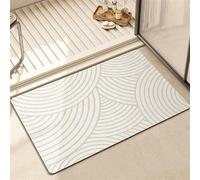 Tapis Antidérapant Rectangulaire Beige Simple Paillasson Antidérapant en Diatomite Pour Salle de Bains Tapis de Salle de Bain Super Absorbant à Séchage Rapide Tapis de Salle de Bain Antidérapant