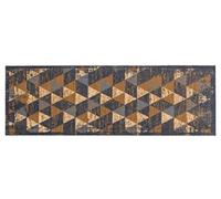 Tapis antidérapant Salon - Miabella paillasson intérieur - Cuisine Tapis de Sol Couloir Tapis de propreté - Passage Propre Lavable 50x150cm Triangles Gris-Marron