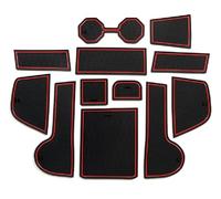 Tapis antidérapant Tapis Rail Porte Antidérapants PVC pour Console Centrale Caoutchouc pour VW pour Polo MK6 AW 2018 - 2023(Rosso)